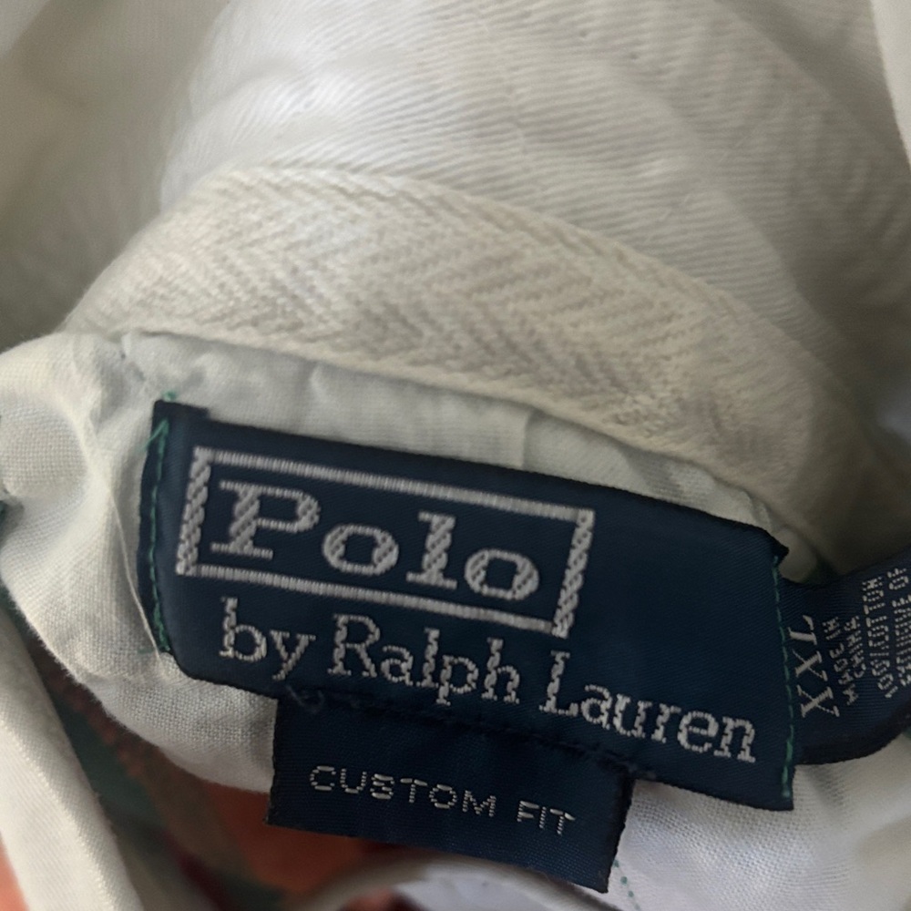 Polo by Ralph Lauren Orange and Green Rugby Shirt - Picture 2 of 12